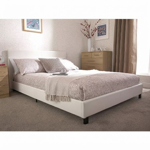 King size faux leather bed - size,