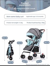Lightweight 4-Wheel Foldable Baby Stroller – Portable & Durable