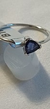 BEAUTIFUL, BLUE SAPPHIRE, STERLING SILVER . RING . GEMS TV