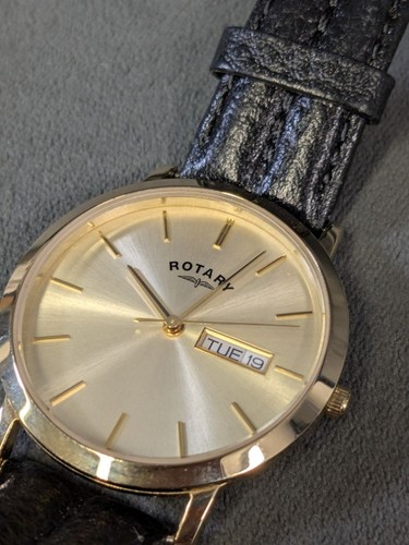 Rotary windsor gold dial black - rotary,