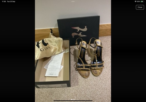 Gina gold strappy diamanté - gina,
