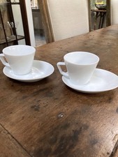 2 Small Coffee Cups And Off Centre Saucers By The Tabletop Company