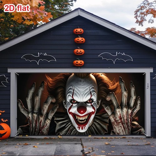 Halloween garage door cover - halloween,