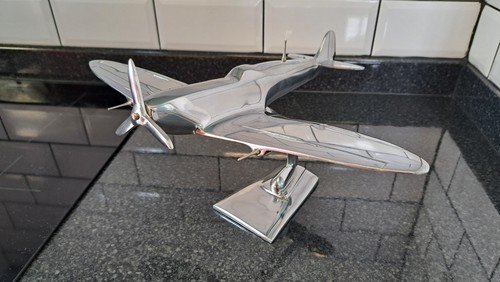 Aluminum model spitfire plane - aluminum,