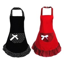 Bowknot Funny Apron Kitchen Apron Lady's Ruffle Frilly Baking Accessories Flirty