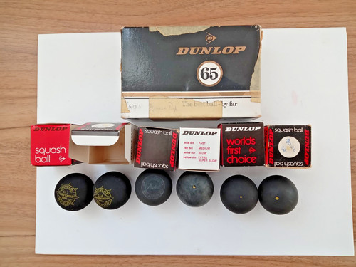 Six vintage dunlop squash - dunlop,