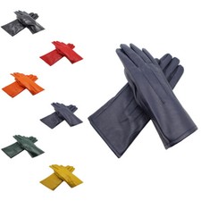 New Gloves Women Lady Soft PU Leather Faux Fur One Size Gloves Shopping Driving