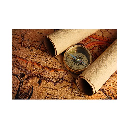 Vintage old map scrolls - vintage,