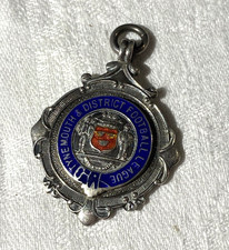 vintage sterling silver hallmarked forb medal blue enemel football league