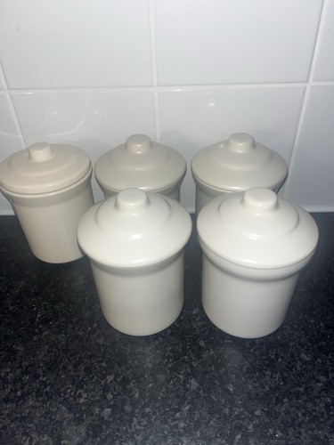 Vintage cream ceramic - ceramic, canister