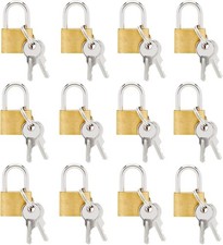 12 x Brass Padlock Security