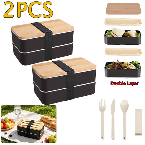 2pcs double layer bento lunch - layer,