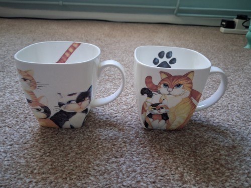 Cat mugs fine bone china - mugs,