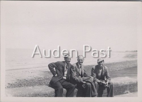 Three men beach - beach, 1950s