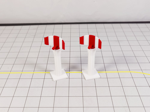 Red white small airport - red, &