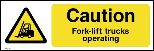 Caution fork lift trucks - caution, fork-lift