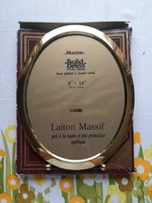 Large Vintage Oval Brass Photo