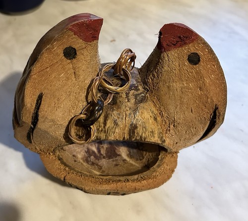 Lovebirds hand carved coconut - lovebirds,