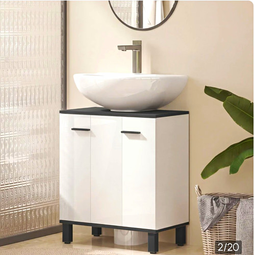 Gloss white black undersink - gloss,