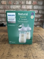 Philips Avent Natural Response Pure Glass Baby Bottle - 2X 240ml Bottles