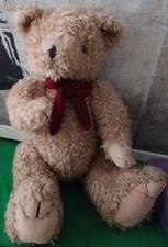 TRADITIONAL BEAR LARGE JOINTED TEDDY BEAR SOFT TOY - 12" SEATED 17" STANDING VGC