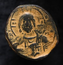Byzantine christ follis - vf,