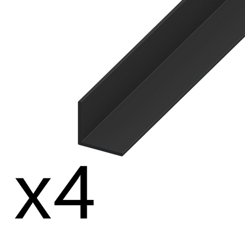 Black pvc plastic angle 4 - plastic, 90°