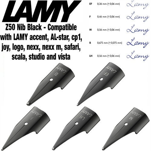 Lamy z50 nib black steel - black,