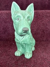 Sylvac Terrier Scottie Dog 1207 Green Antique Vintage Ornament Made in England