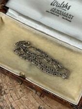 Vintage S-Link Bracelet Silver Tone Serpentine Flat Snake Chain 18cm 7" Long