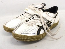 Mens ASICS White Patent Cleat Sole Football Soccer Trainers Shoes UK 6.5 S88