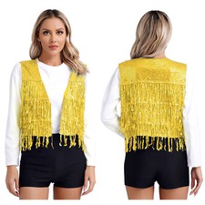 UK Women's Sequin Fringe Vest