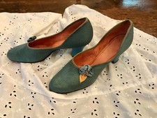 1920’s 30’s sweet Blue Flapper Dance Shoes Slippers 5 1/2