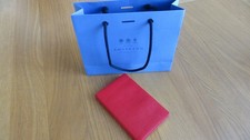 Luxury Leather Smythson Panama Notebook 14cm x 9cm, Red, New+Gift Bag. rrp £60.