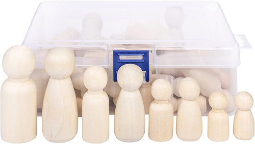 Wooden peg dolls 50pcs - wooden,