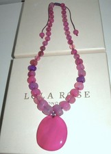 LOLA ROSE *LOVELY* PINK QUARTZ ADJUSTABLE PENDANT NECKLACE PURPLE NIKKI & ME QVC