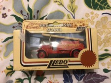 LLedo Dennis Fire Engine. "Luckhurst". Rare Black Chassis And Red Wheel Hubs.