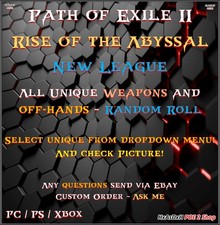 ✨Path of Exile 2✨All Unique Weapons✨New League✨Random Roll✨Rise of the Abyssal✨