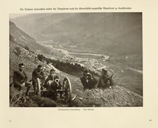 1916 WWI WW1 PRINT FROM GERMAN MAGAZINE ITALY RELATED MOUNTAIN GUN FIRING 