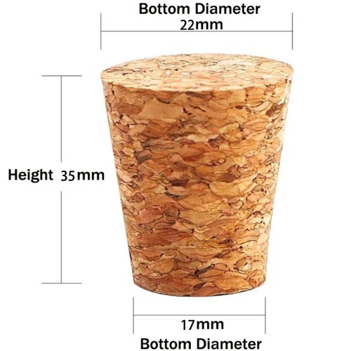 10x tapered cork plugs wooden - cork,