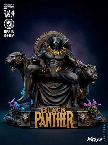 Black panther printed 16k - black,
