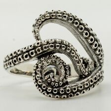 Octopus Tentacle 925 silver Ring Biker Gothic Kraken Pirate Nautical Warlock