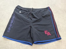 Emporio Armani Swim Shorts Mens Medium Blue Sport Stretch Swimming Trunks Mesh M