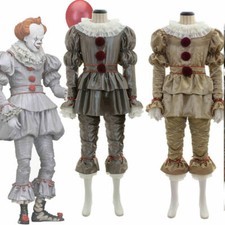 Halloween Joker Pennywise Costume Mask Men Kid Clown Cosplay Fancy Dress Outfit