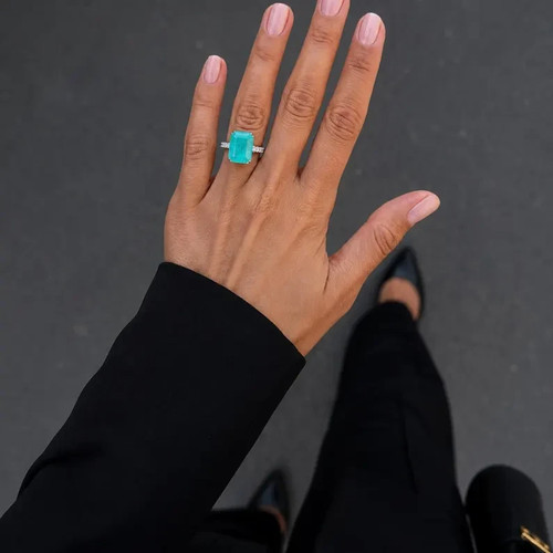Sterling silver ring paraiba - silver,