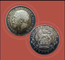1915 Sixpence Toned Coin