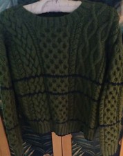 Quality Hand Knitted Chunky all Wool Jumper Size M