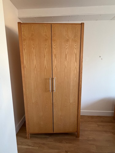 Door oak wardrobe with - door,