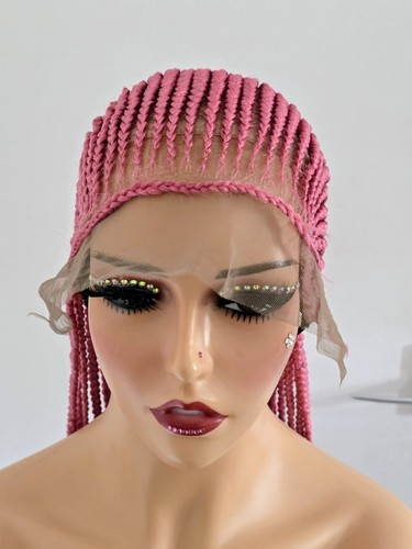 Pink braided synthetic lace - pink,