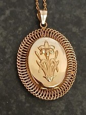 Antique/Vintage Rolled Gold Locket Pendant with RG Chain 16inch Made In Paris